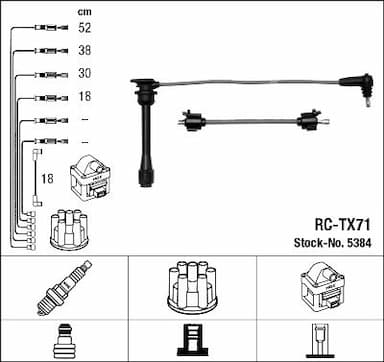 Augstsprieguma vadu komplekts NGK 5384 1