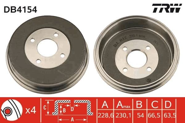 Bremžu trumulis TRW DB4154 1