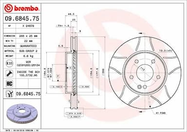 Bremžu diski BREMBO 09.6845.75 1