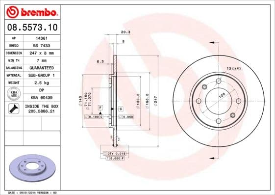 Bremžu diski BREMBO 08.5573.10 1