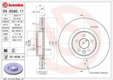 Bremžu diski BREMBO 09.9586.11 1