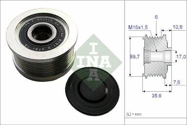 Ģeneratora brīvgaitas mehānisms INA 535 0046 10 1