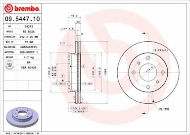 Bremžu diski BREMBO 09.5447.10 1