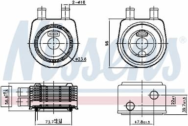 Eļļas radiators, Motoreļļa NISSENS 90774 6