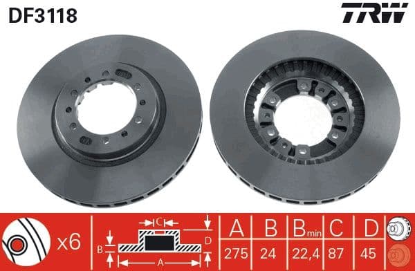 Bremžu diski TRW DF3118 1