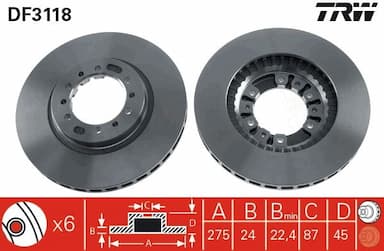 Bremžu diski TRW DF3118 1