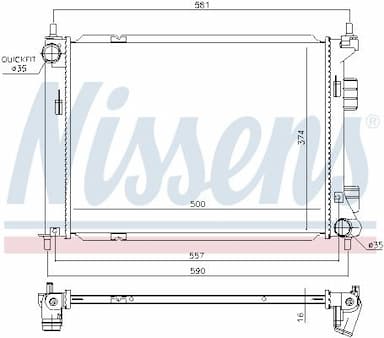 Radiators, Motora dzesēšanas sistēma NISSENS 67603 5