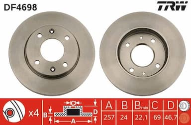 Bremžu diski TRW DF4698 1