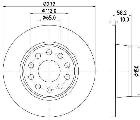 Bremžu diski HELLA 8DD 355 131-811 1