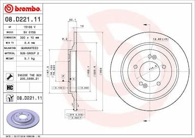 Bremžu diski BREMBO 08.D221.11 1