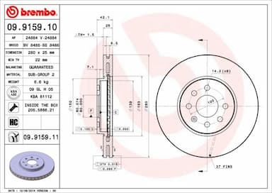 Bremžu diski BREMBO 09.9159.11 1