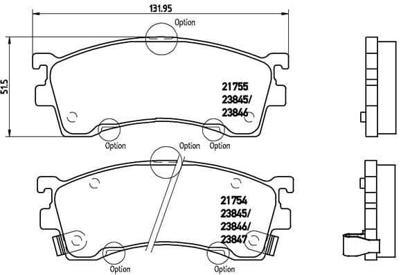 Bremžu uzliku kompl., Disku bremzes BREMBO P 49 023 1