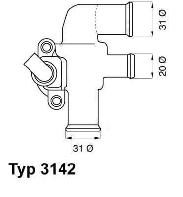 Termostats, Dzesēšanas šķidrums BorgWarner (Wahler) 3142.90D 1