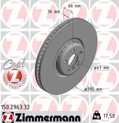 Bremžu diski ZIMMERMANN 150.2963.32 1