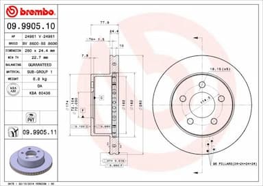 Bremžu diski BREMBO 09.9905.11 1