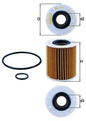 Eļļas filtrs MAHLE OX 413D1 1