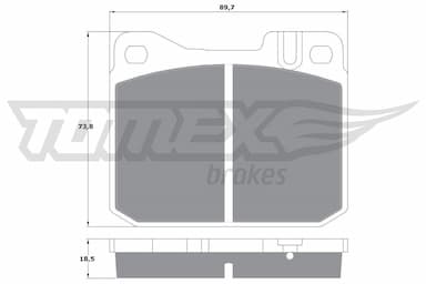 Bremžu uzliku kompl., Disku bremzes TOMEX Brakes TX 10-224 1