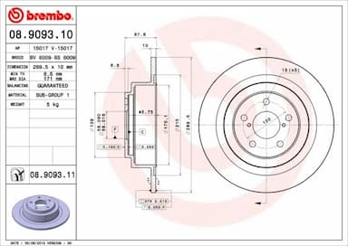 Bremžu diski BREMBO 08.9093.11 1