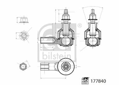 Stūres šķērsstiepņa uzgalis FEBI BILSTEIN 177840 2