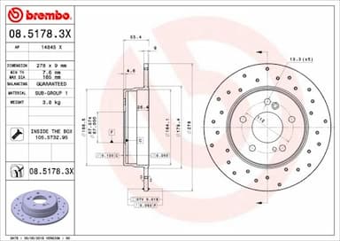 Bremžu diski BREMBO 08.5178.3X 1