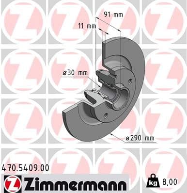 Bremžu diski ZIMMERMANN 470.5409.00 1