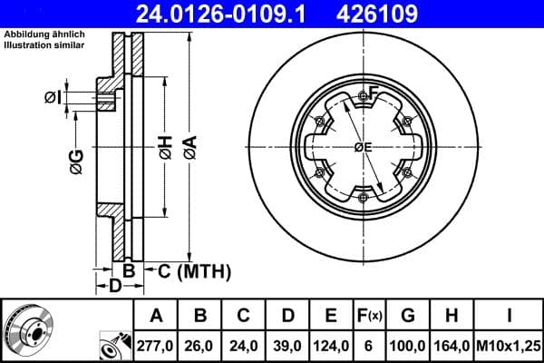 Bremžu diski ATE 24.0126-0109.1 1