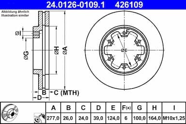 Bremžu diski ATE 24.0126-0109.1 1