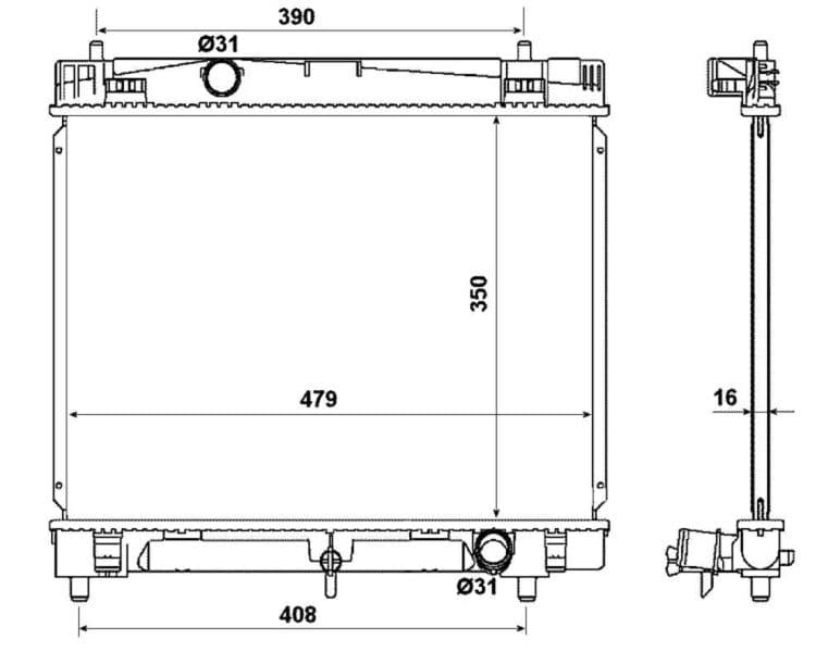 Radiators, Motora dzesēšanas sistēma NRF 53972 1