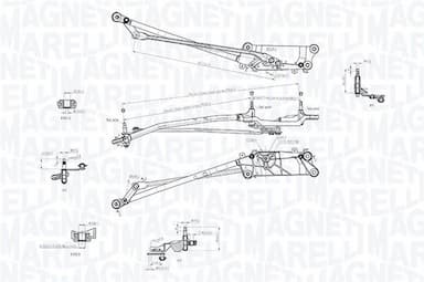 Stiklu tīrītāja sviru un stiepņu sistēma MAGNETI MARELLI 085570758010 2