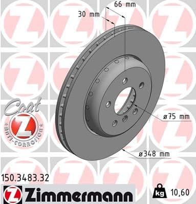 Bremžu diski ZIMMERMANN 150.3483.32 1