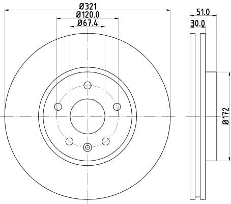 Bremžu diski HELLA 8DD 355 129-091 1