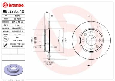 Bremžu diski BREMBO 08.2985.10 1