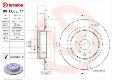 Bremžu diski BREMBO 09.D689.11 1