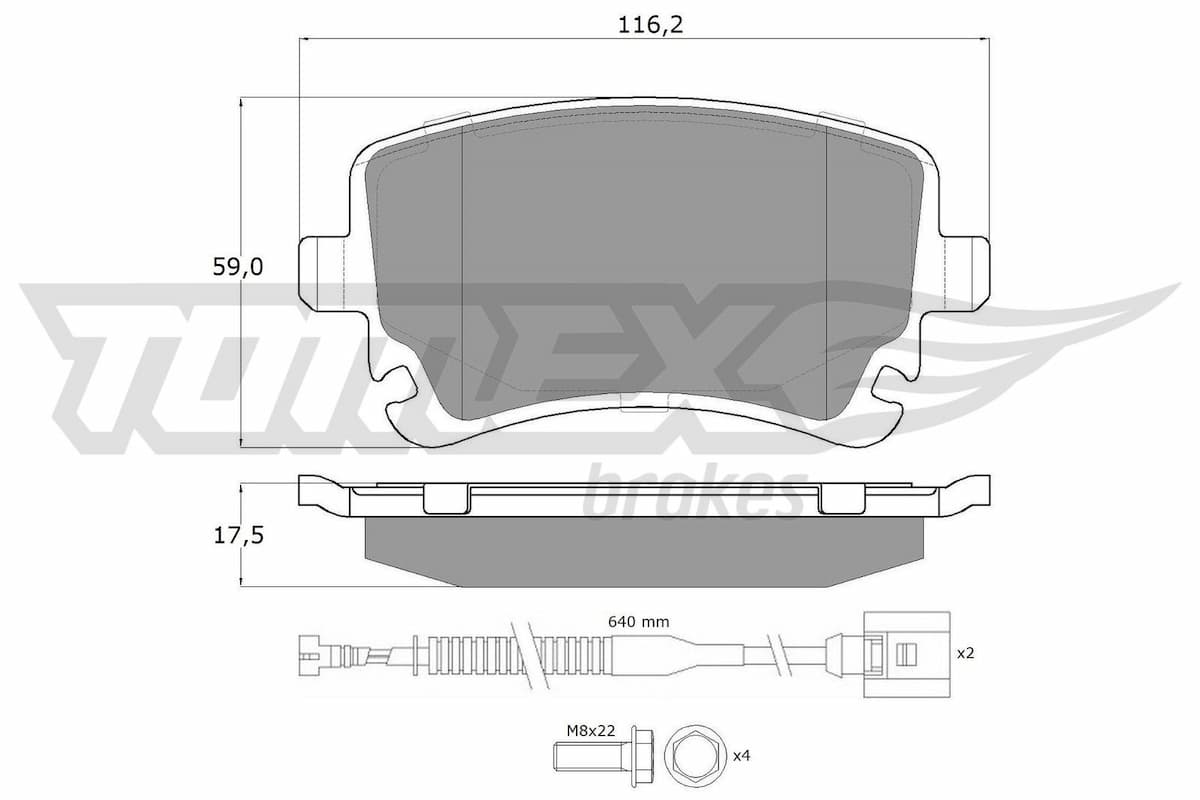 Bremžu uzliku kompl., Disku bremzes TOMEX Brakes TX 13-962 1