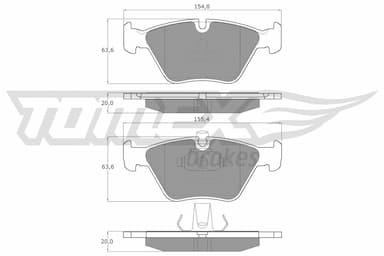 Bremžu uzliku kompl., Disku bremzes TOMEX Brakes TX 13-18 1