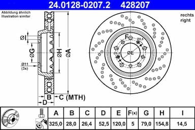 Bremžu diski ATE 24.0128-0207.2 1