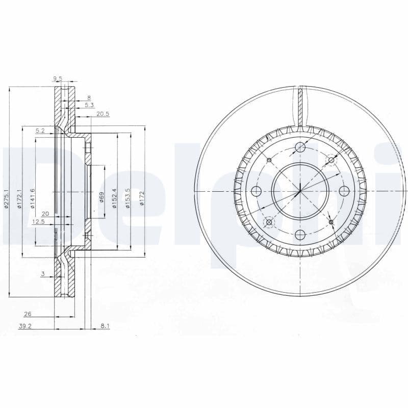 Bremžu diski DELPHI BG4016 1