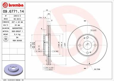 Bremžu diski BREMBO 09.6771.14 1