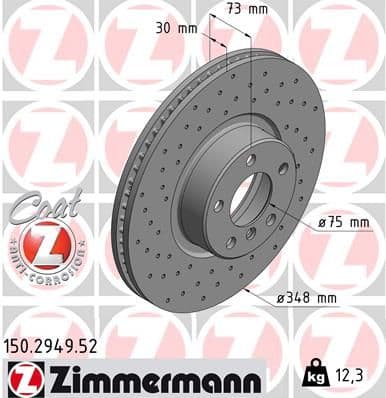 Bremžu diski ZIMMERMANN 150.2949.52 1