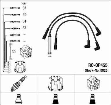 Augstsprieguma vadu komplekts NGK 0825 1