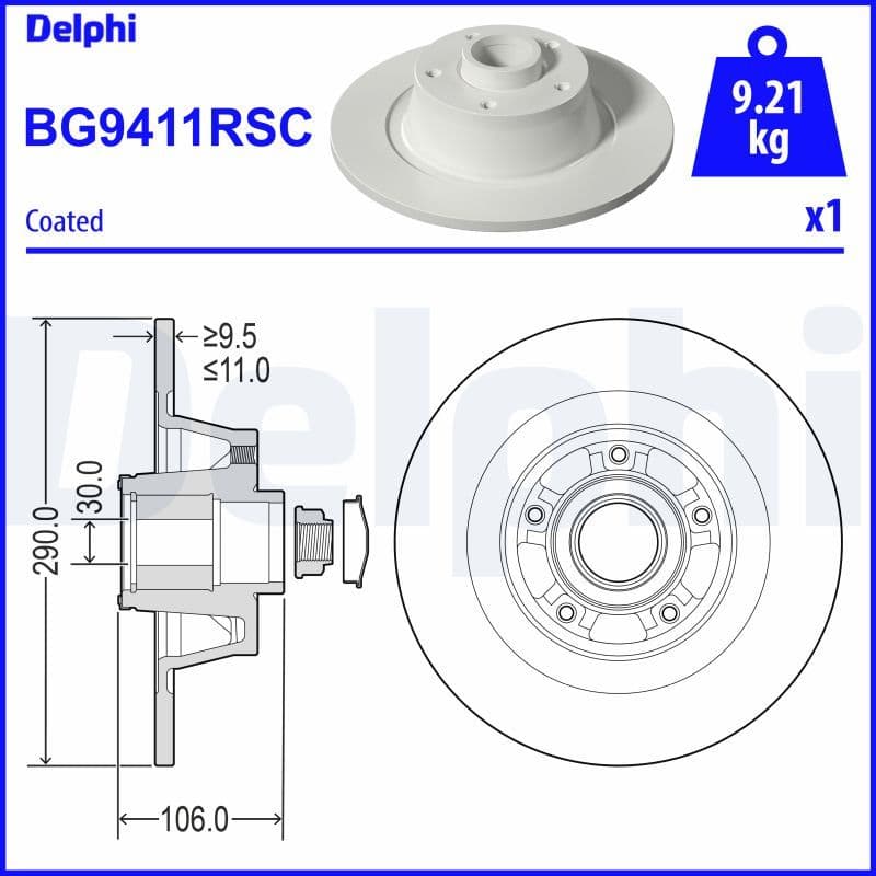 Bremžu diski DELPHI BG9411RSC 1