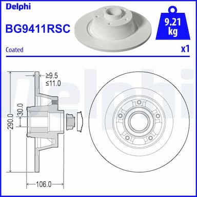 Bremžu diski DELPHI BG9411RSC 1