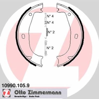 Bremžu loku kompl., Stāvbremze ZIMMERMANN 10990.105.9 1