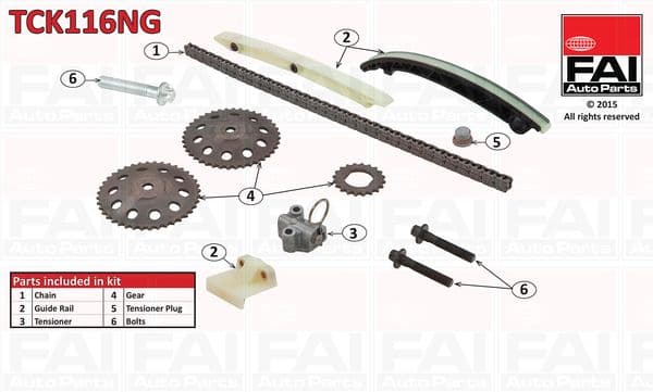 Sadales vārpstas piedziņas ķēdes komplekts FAI AutoParts TCK116NG 1