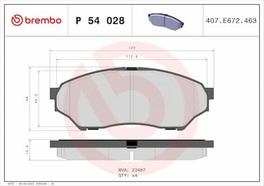 Bremžu uzliku kompl., Disku bremzes BREMBO P 54 028 1