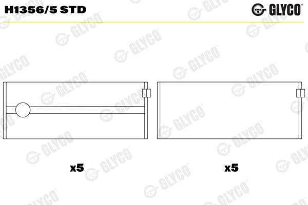 Kloķvārpstas gultnis GLYCO H1356/5 STD 1