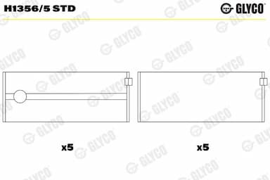 Kloķvārpstas gultnis GLYCO H1356/5 STD 1