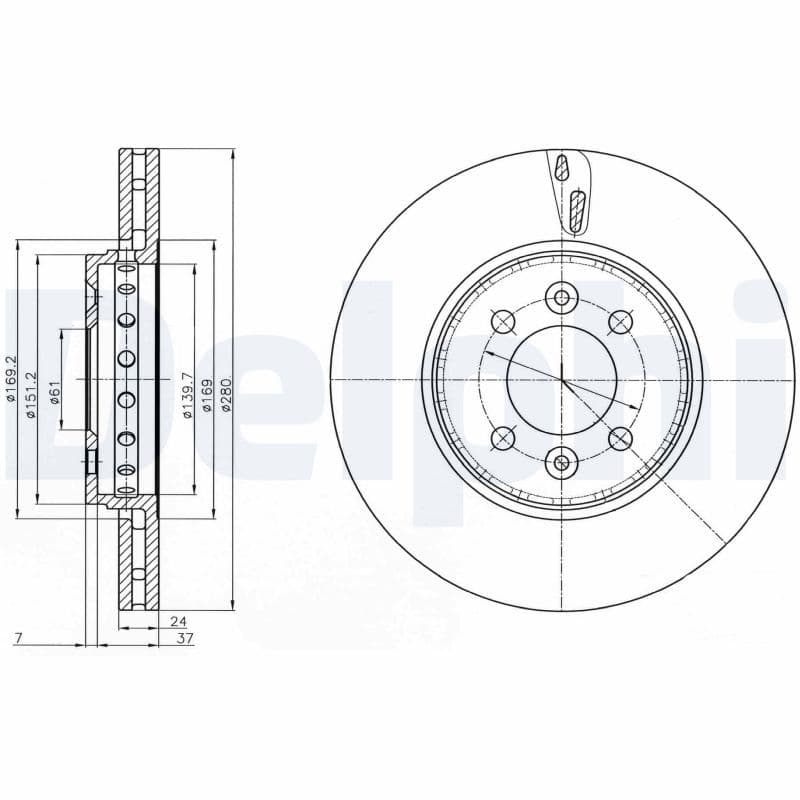 Bremžu diski DELPHI BG4536C 1