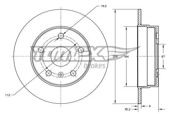 Bremžu diski TOMEX Brakes TX 72-43 1