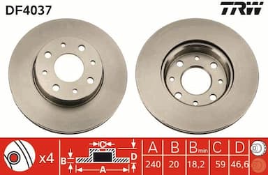 Bremžu diski TRW DF4037 1